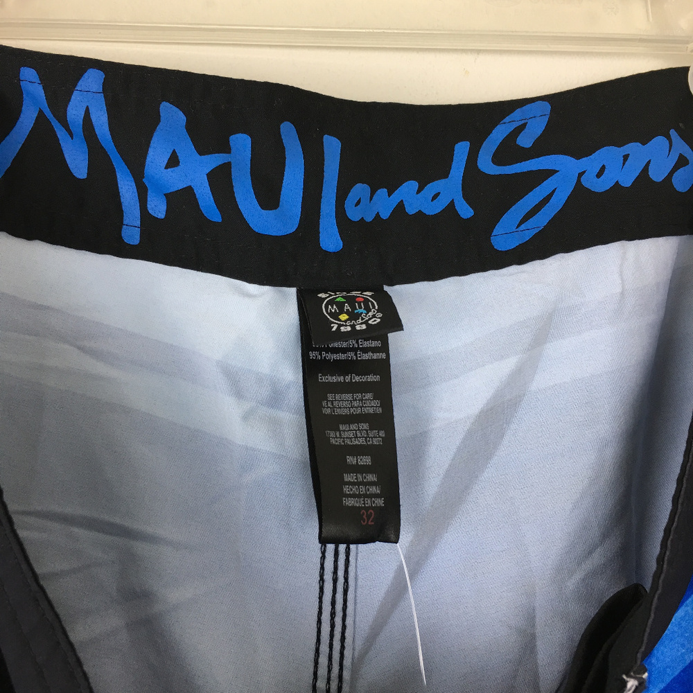 NEW MAUI & SONS Mens board Shorts Swim Trunks 32 - Picture 3 of 3